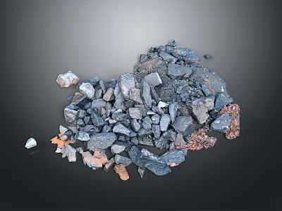 Pile Of Natural Wood Stone Materials With Various Colors And Different Shapes 3d model