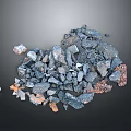 Pile Of Natural Wood Stone Materials With Various Colors And Different Shapes