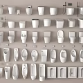 Various Modern Urinal Designs with Different Styles for Bathroom Decoration and Use 3d model