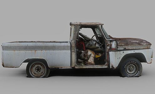 Abandoned parts truck 3d model