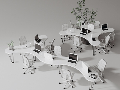 Modern office desk and chair office desk and chair combination model