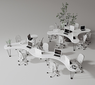 Modern office desk and chair office desk and chair combination 3d model