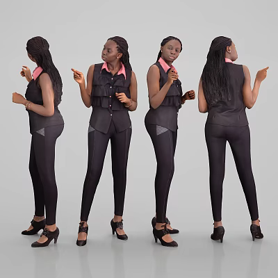 modern woman black woman 3d model