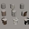 Modern Stool Sofa Stool Low Stool Shoe Changing Stool 3d model