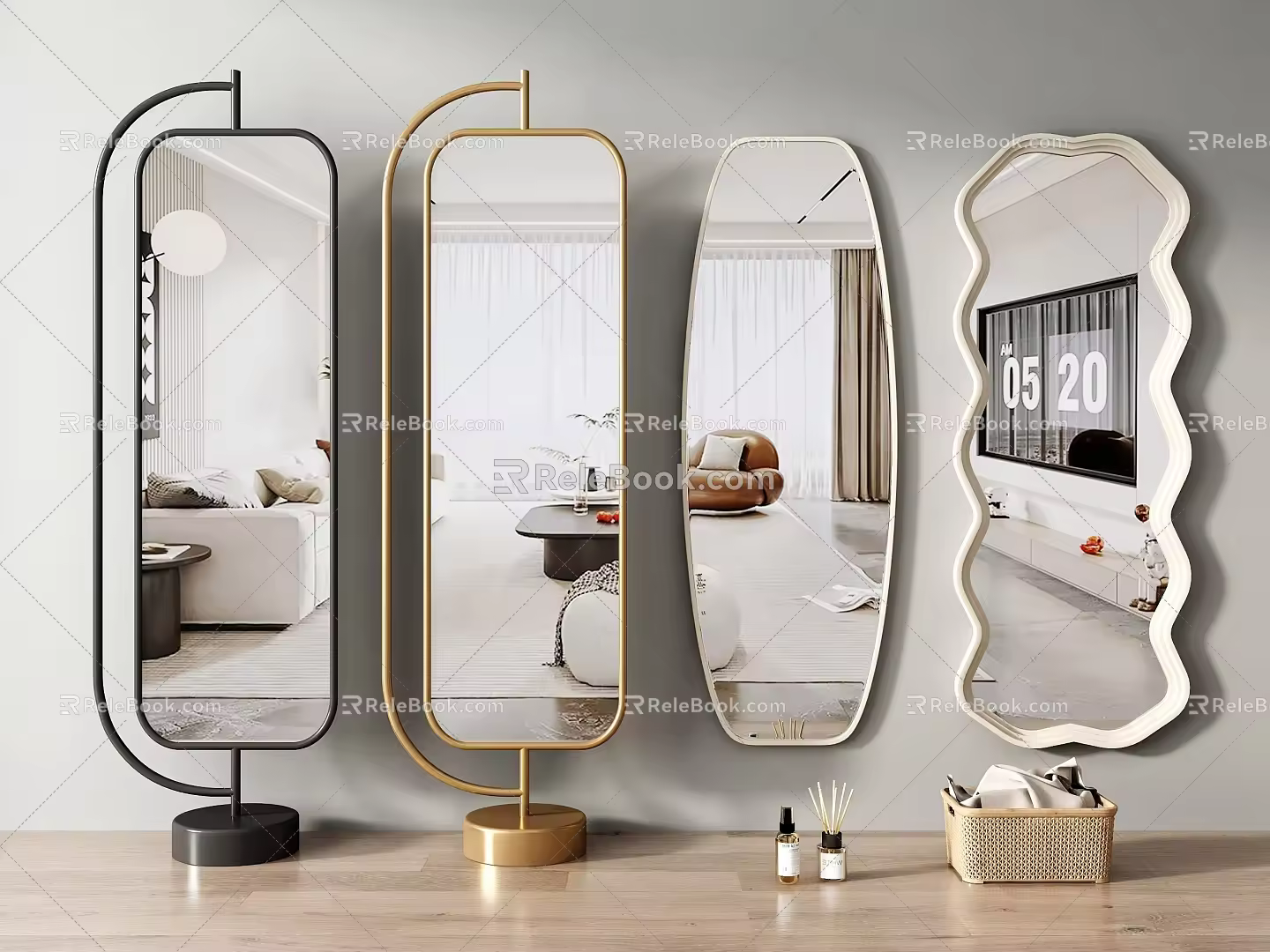 Modern Dressing Mirror Floor Mirror Full-length Mirror Fitting Mirror Dressing Mirror 3d model