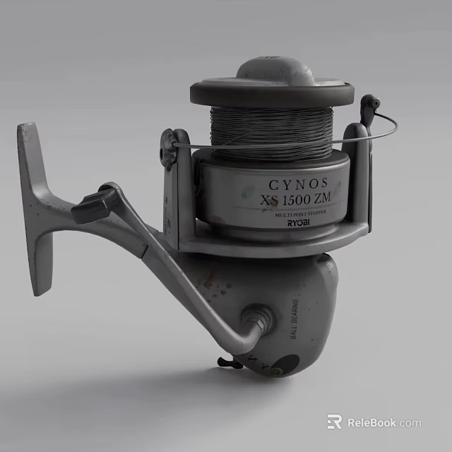 Cynos XS 1500 CM Fishing Reel With Metallic Body And Spool Design 3d model 