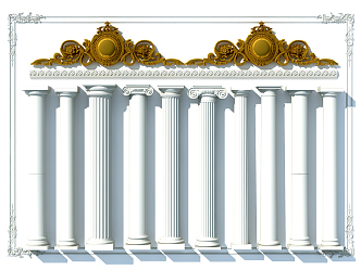 European Roman Column Gypsum 3d model