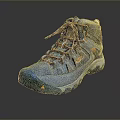 High Top Hiking Boots In Blue Gray With Colorful Laces And Non Slip Sole