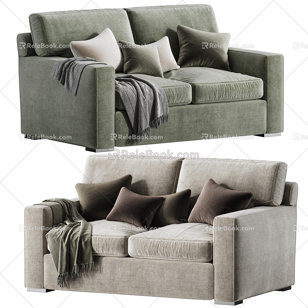 Axis two-seat sofa 3d model