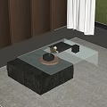 Modern Coffee Table Glass Coffee Table Stone Coffee Table Coffee Table Ornaments Rectangular Coffee Table 3d model