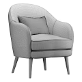 Modern Blue Single Sofa With Soft Fabric Upholstery Accent Pillow And Black Tapered Legs