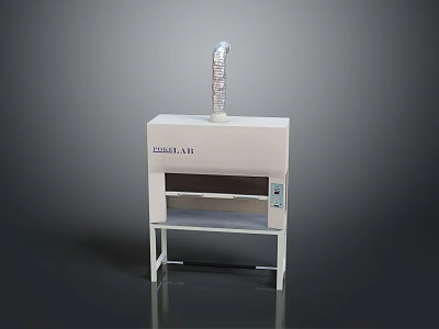 CHEMFAIR White Laboratory Fume Hood Electronic Appliance With Ventilation System And Sturdy Stand 3d model