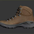 Brown Leather High Top Hiking Boots With Black Laces And Durable Outdoor Sole