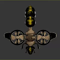 Mechanical Insect Weapon Design Featuring Dual Flying Rotors And Leg Structures 3d model