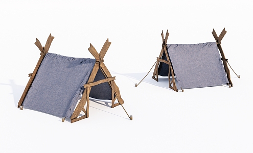 Old outdoor tent 3d model