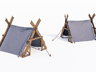 Old outdoor tent 3d model