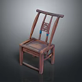 Traditional Wooden Chair With Carved Backrest And Solid Wooden Legs For Home Living