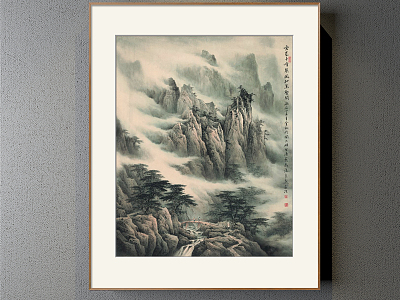 New Chinese Landscape Painting Green Hallway Water Landscape Decoration Painting model