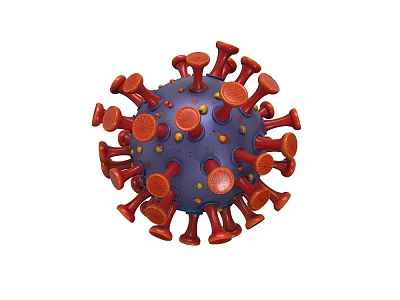 3D Virus Model With Red Spike Proteins And Blue Core Structure 3d model 3D Virus Model With Red Spike Proteins And Blue Core Structure 3d model