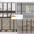 Chinese-style Screen Partition Chinese-style Carved Screen Wooden Partition Decorative Screen 3d model