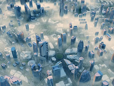 Modern City Future City 3d model