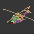 Brown Military Helicopter Model Featuring Black Rotors Transparent Cockpit and Detailed Structure
