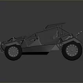 Rugged Off-Road Terrain Featuring Open Frame Desert Vehicle and Large Tires