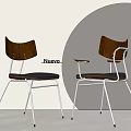 Nuevo Modern Dining Chairs With Wooden Backrest Black Seat And Metal Legs