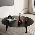 Poliform round coffee table ornaments combination 3d model