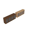 Modern Oak Decorative Cabinet With Clear Glass Doors Metal Handles And Storage Shelves