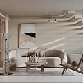 Modern Luxury Hotel Room Interior With Comfortable Sofa Glass Staircase And Soft Lighting