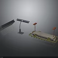 Industrial Equipment Collection Featuring Support Stand Platform And Long Strip Device