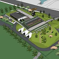 Modern Industrial Factory With Green Landscaped Surroundings River View And Access Roads