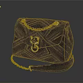 Stylish Black Quilted Handbag With Chain Strap And Metal Clasp Design