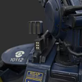 Colorful Sci-Fi Mecha Characters With Blue Orange Armor And Yellow Weapons