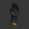 Black Latex Protective Glove Displayed On Hand Mannequin Against Gray Background