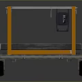Industrial Utility Cart With Orange Frame Metal Trays And Wheels
