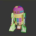 R2 D2 Robot Figure With White And Blue Color Scheme Classic Design