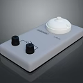 Light Gray Switch Panel Featuring White Control Knob Black Adjustment Knobs And Control Labels
