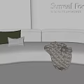Coffee table double sofa set sofa 3d model