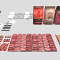 Assorted Food Packages With Various Colors And Different Shapes Neatly Arranged Display Collection