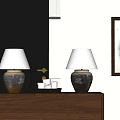 Quiet Wind Table Lamp Pottery Pot Table Lamp Mushroom Table Lamp Vintage Table Lamp Candle Tray 3d model