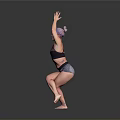 Active Woman Practicing Yoga Tree Pose Standing On Single Leg With Hands Joined