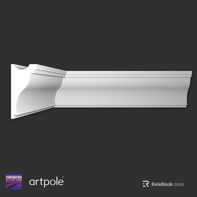 White Elegant Decorative Molding With Smooth Surface For Interior Decoration 3d model 