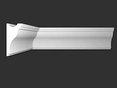 White Elegant Decorative Molding With Smooth Surface For Interior Decoration 3d model