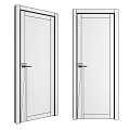 Stylish Hinged Doors With Geometric Pattern Glass And Golden Handles In Neutral Gray