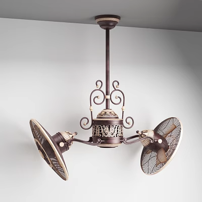 European-style ceiling fan lamp 3d model European-style ceiling fan lamp 3d model