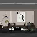 Modern Living Room Interior Design With Sofa Area Rug Abstract Painting And Floor Lamp