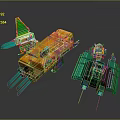 Futuristic Spacecraft Models With Orange And Green Design For Cosmic Exploration