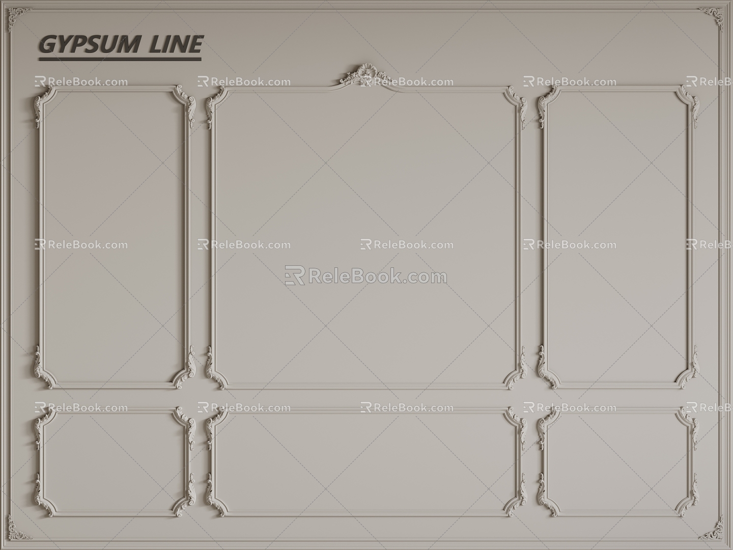 French Line French Gypsum Line French Gypsum Line Background Wall PU Line 3d model